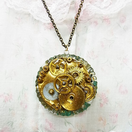 画像1 スチームパンク・ヴィンテージ時計部品ネックレス type,2 (個性派