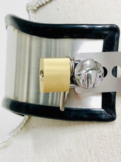 画像4: メタルギブスチョーカー　南京錠キーロック式　ヘドバンギャー