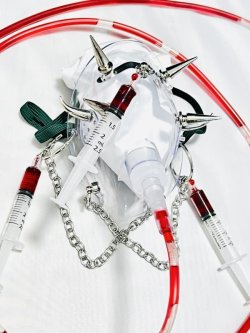 画像1: 血液チューブ付き酸素マスク　一点もの　限定品